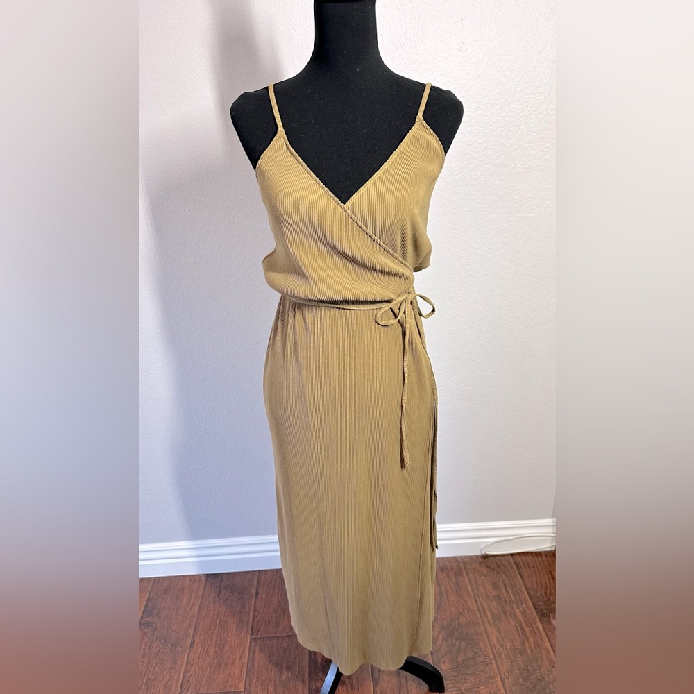 Camel wrap dress